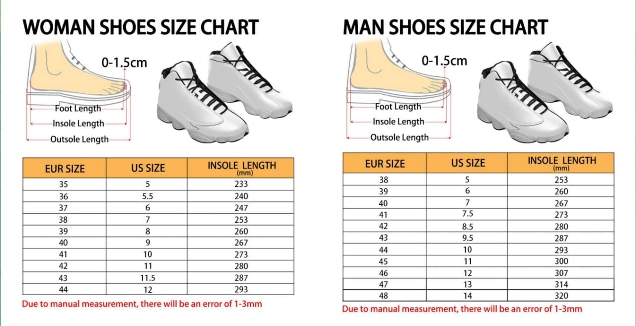 Air Jordan 13 Shoes Size Chart - Demon Slayer Shoes Store